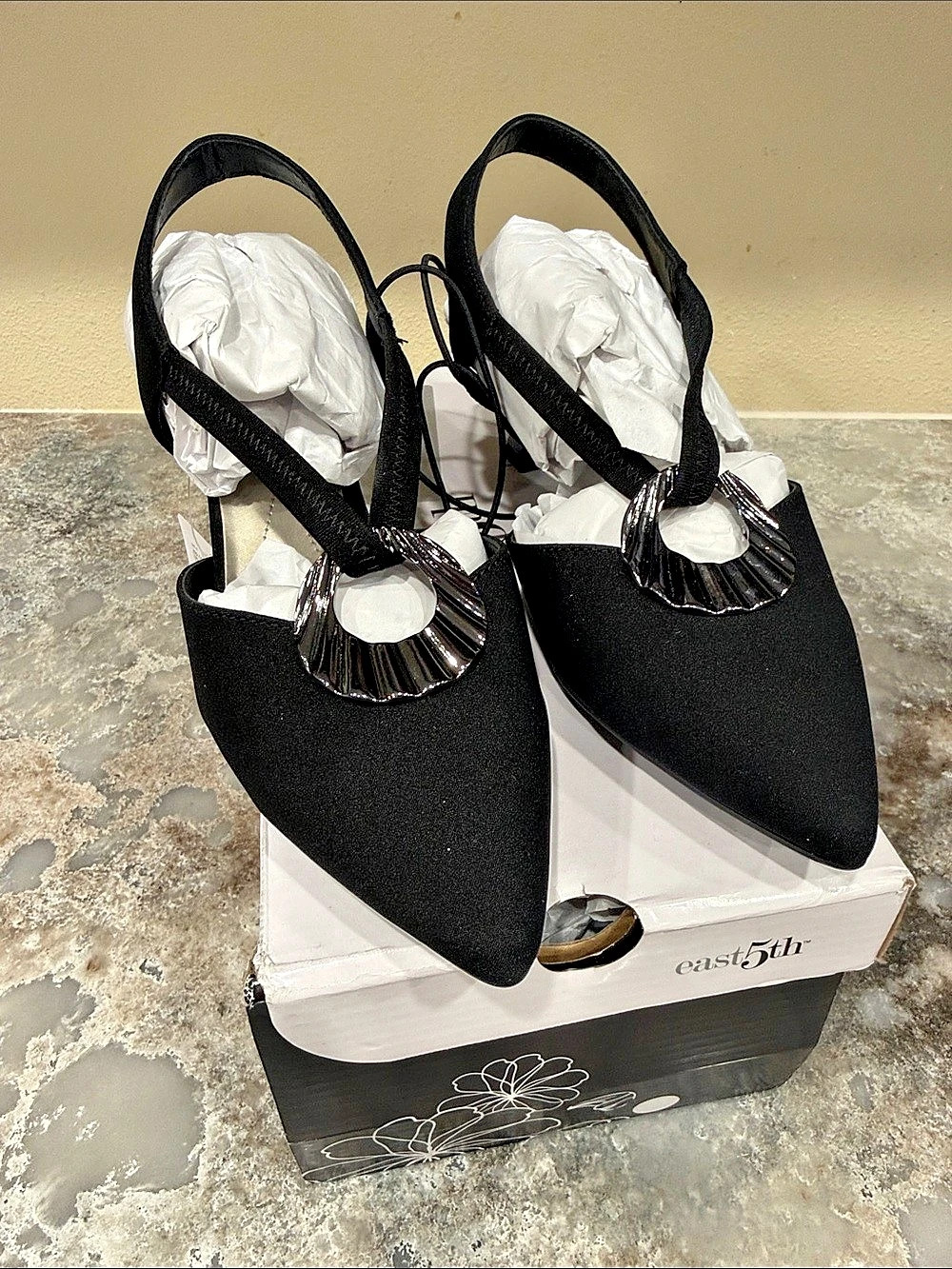 East 5th Black Heels US 7.5 NWT